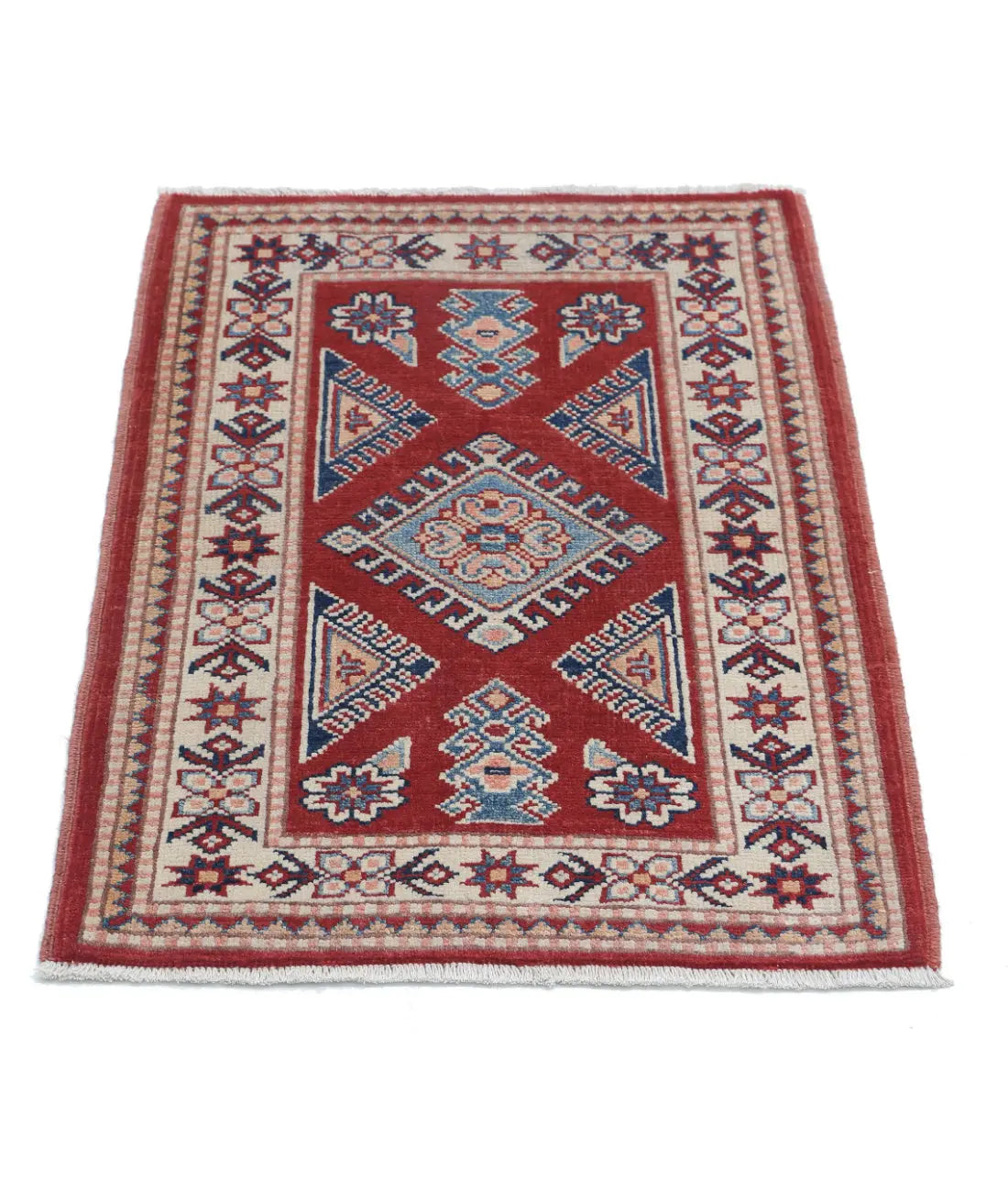 Hand Knotted Tribal Kazak Wool Rug - 2'0'' x 3'0''