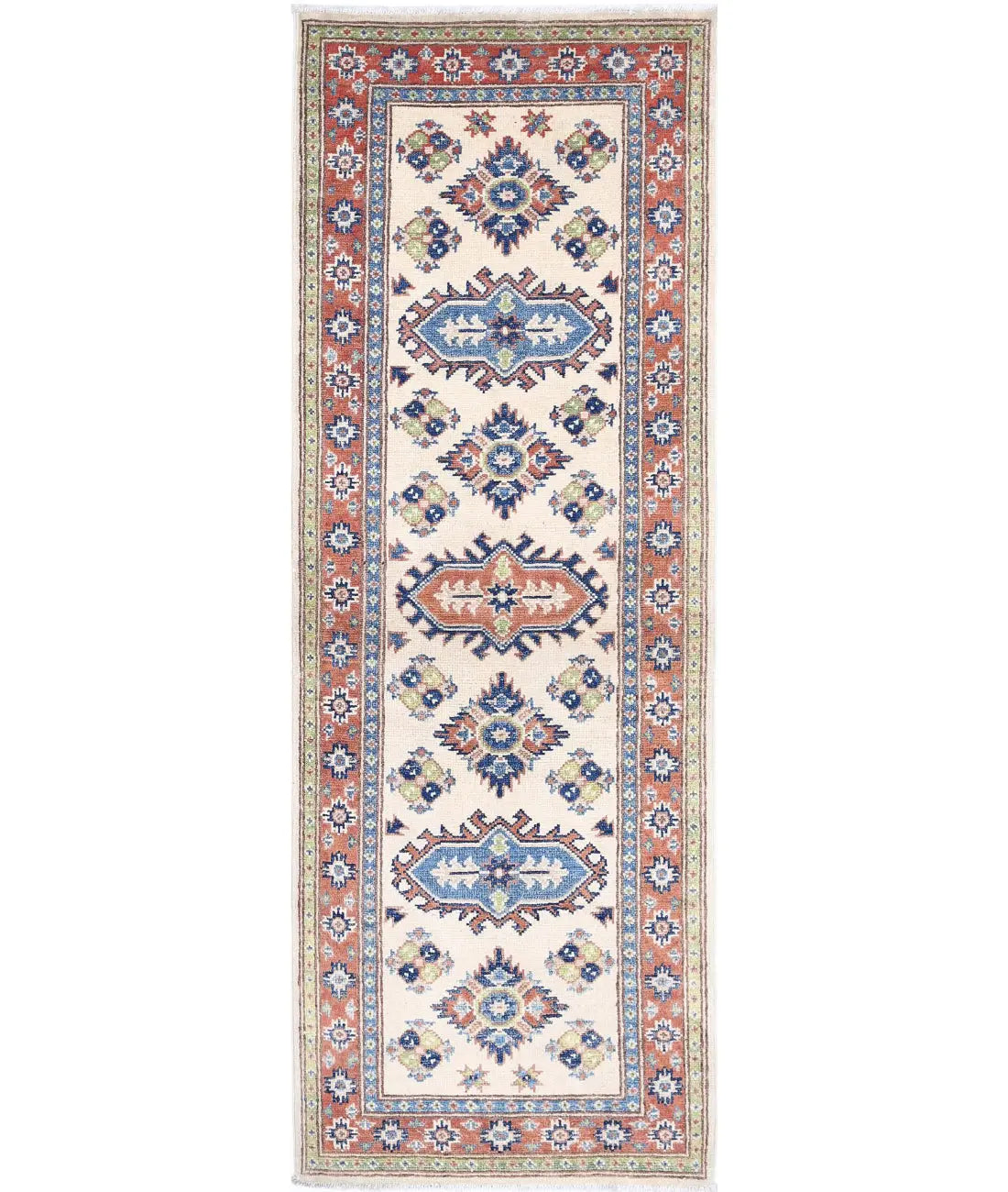 Hand Knotted Tribal Kazak Wool Rug - 2&#39;0&#39;&#39; x 5&#39;11&#39;&#39;