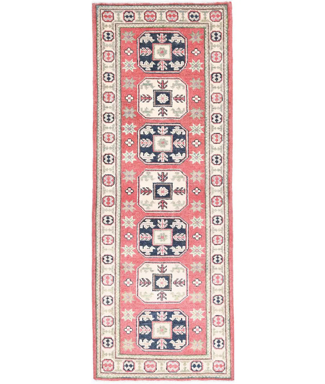 Hand Knotted Tribal Kazak Wool Rug - 2&#39;0&#39;&#39; x 5&#39;9&#39;&#39;