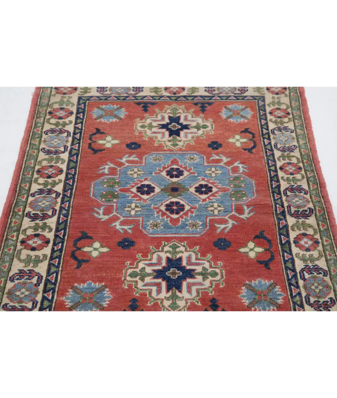 Hand Knotted Tribal Kazak Wool Rug - 2'10'' x 4'0''