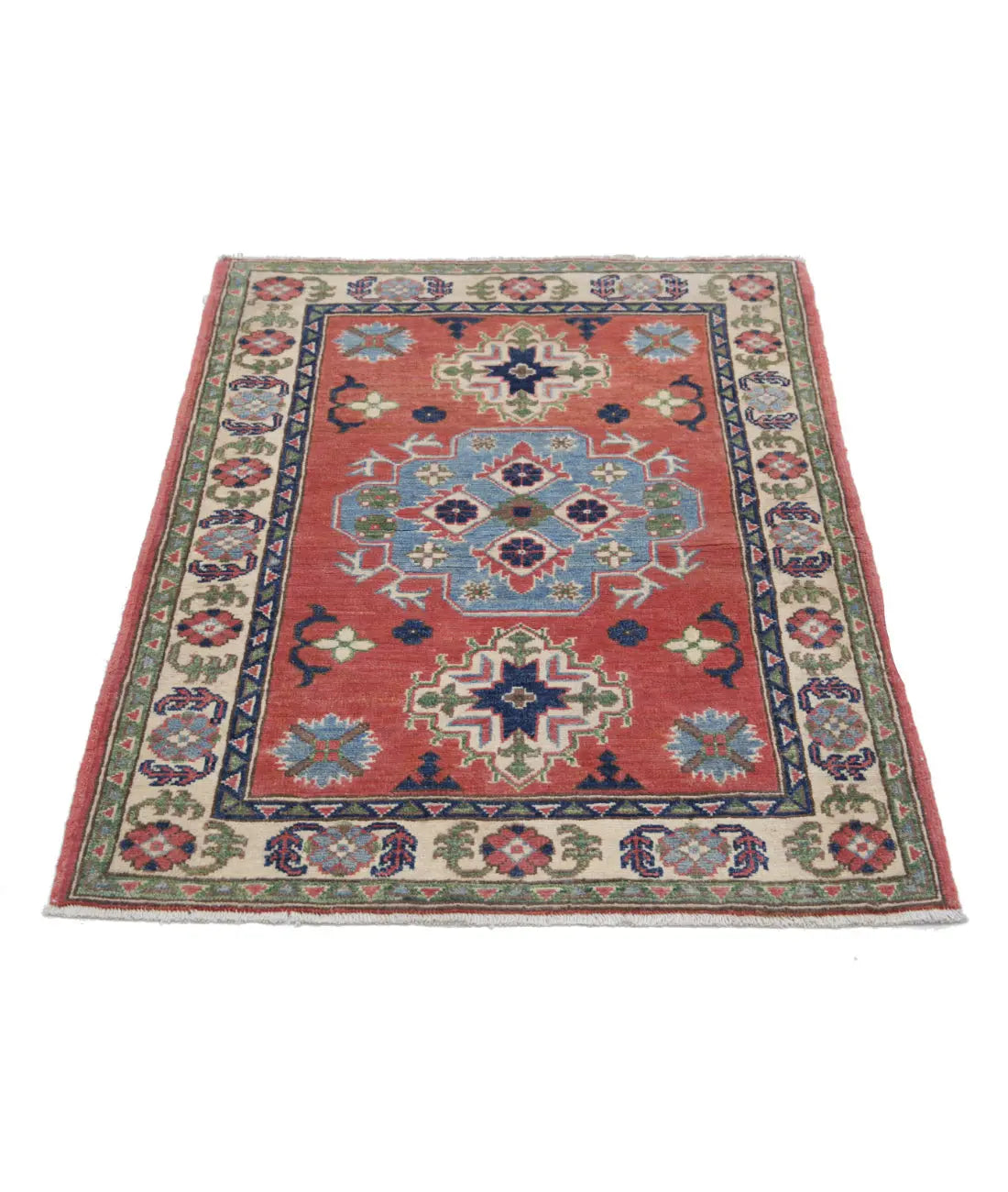 Hand Knotted Tribal Kazak Wool Rug - 2'10'' x 4'0''