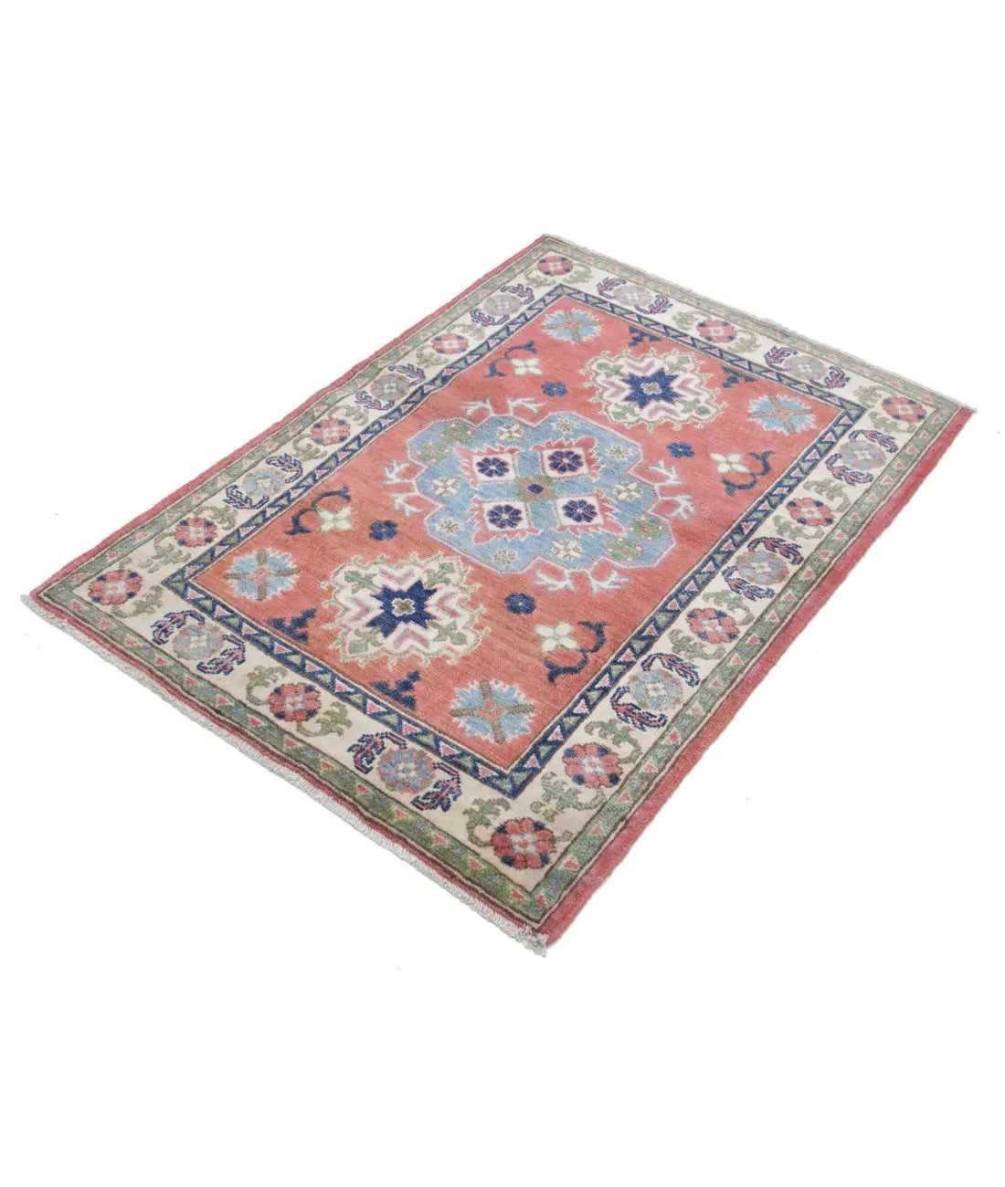 Hand Knotted Tribal Kazak Wool Rug - 2'10'' x 4'0''