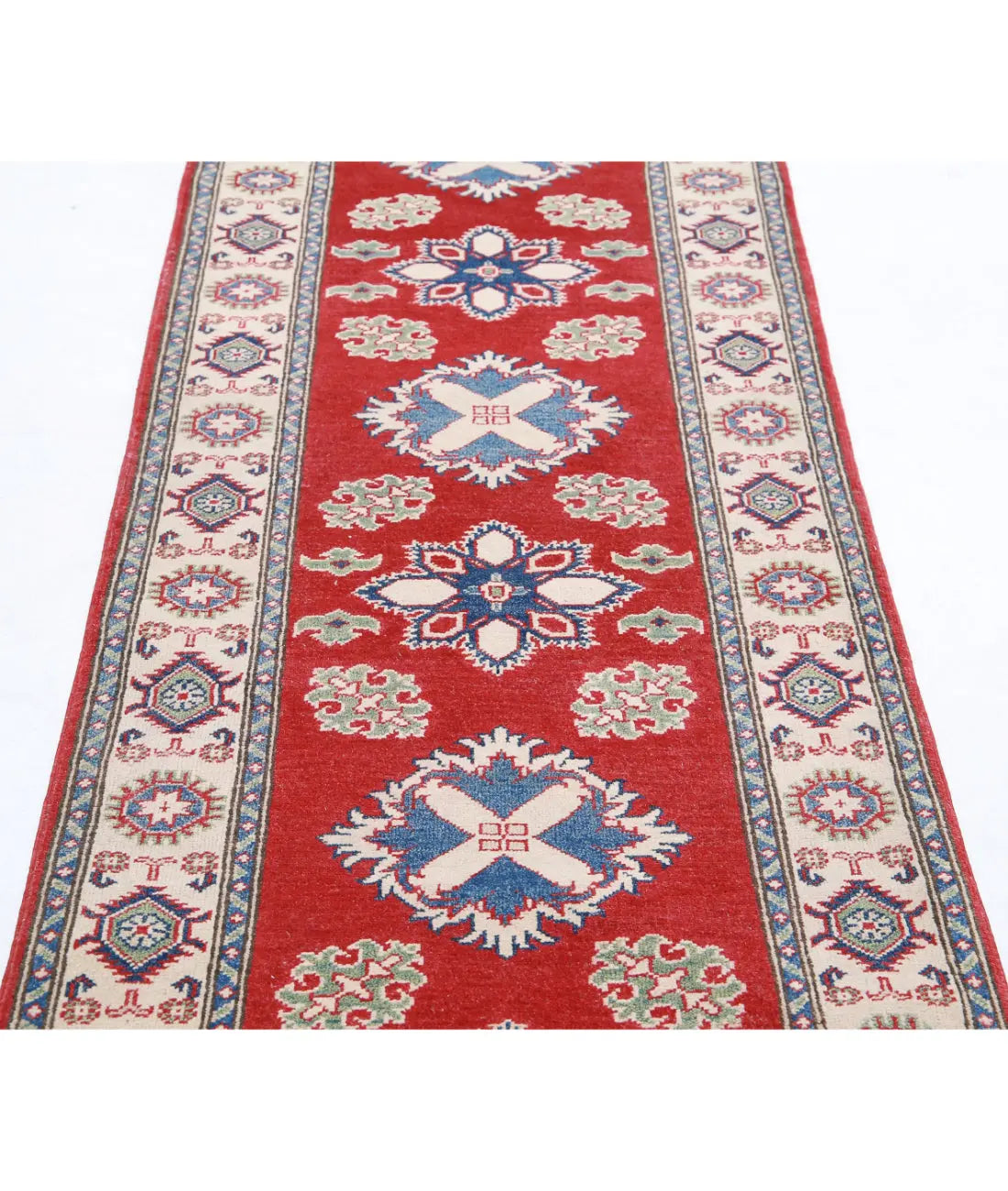 Hand Knotted Tribal Kazak Wool Rug - 2'10'' x 9'9''