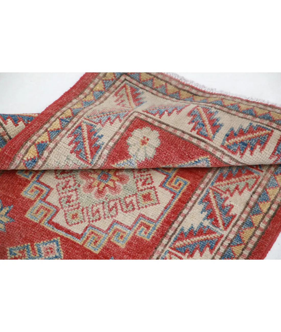 Hand Knotted Tribal Kazak Wool Rug - 2'2'' x 3'7''