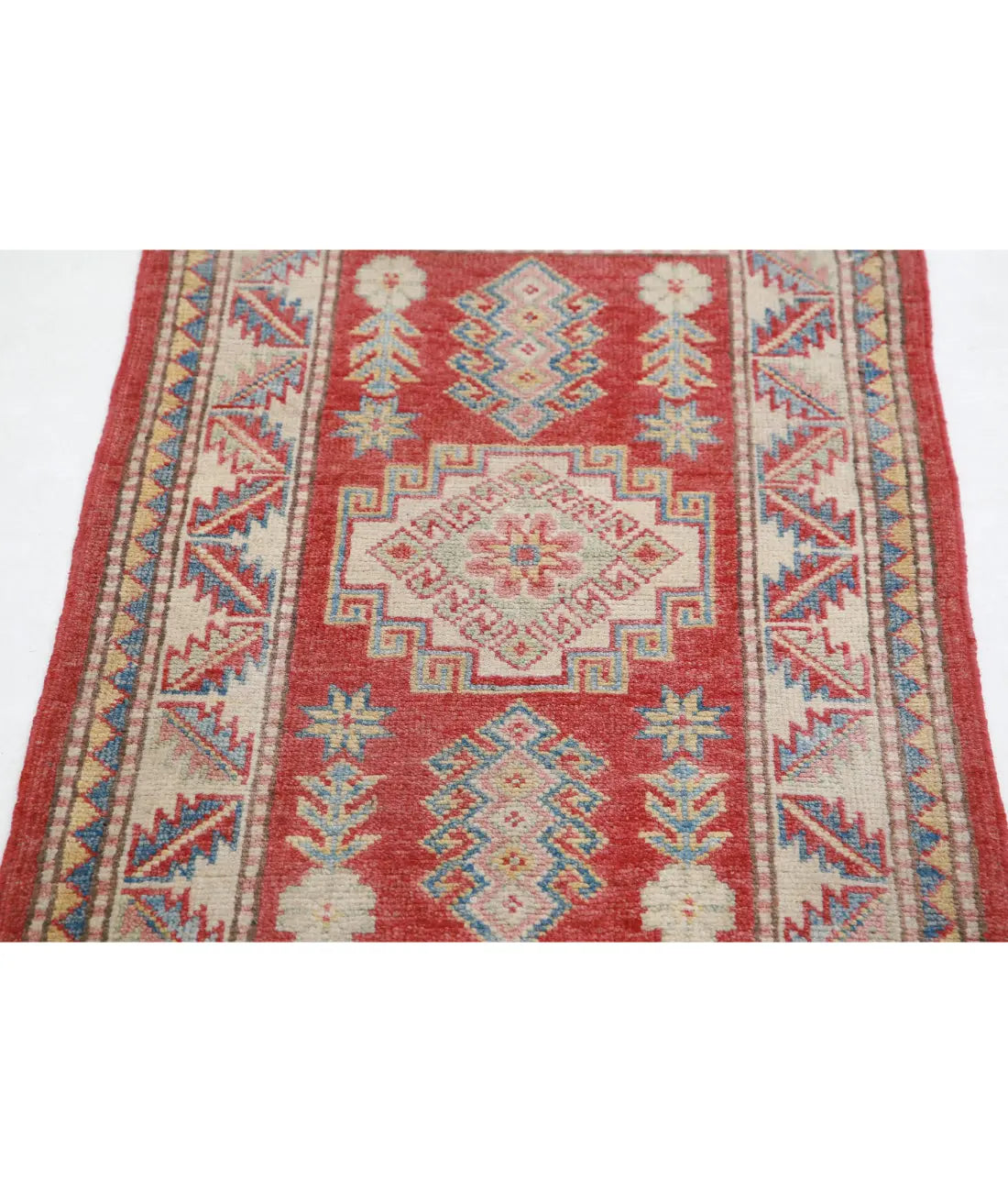 Hand Knotted Tribal Kazak Wool Rug - 2'2'' x 3'7''