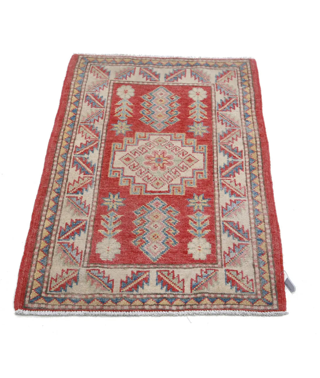 Hand Knotted Tribal Kazak Wool Rug - 2'2'' x 3'7''