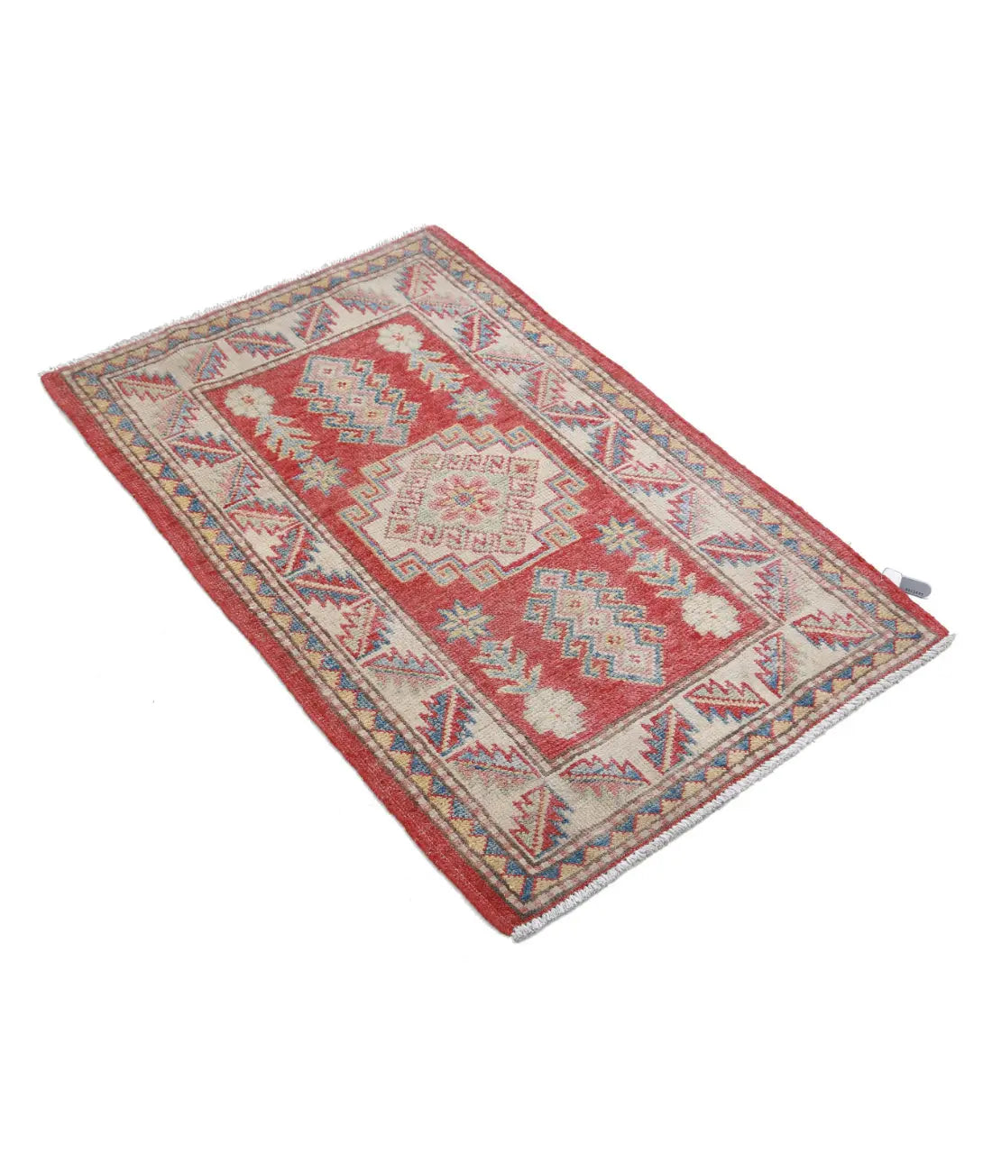 Hand Knotted Tribal Kazak Wool Rug - 2'2'' x 3'7''