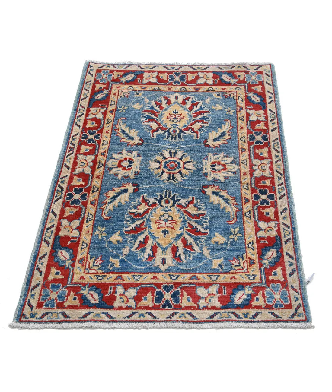 Hand Knotted Tribal Kazak Wool Rug - 2'7'' x 3'10''