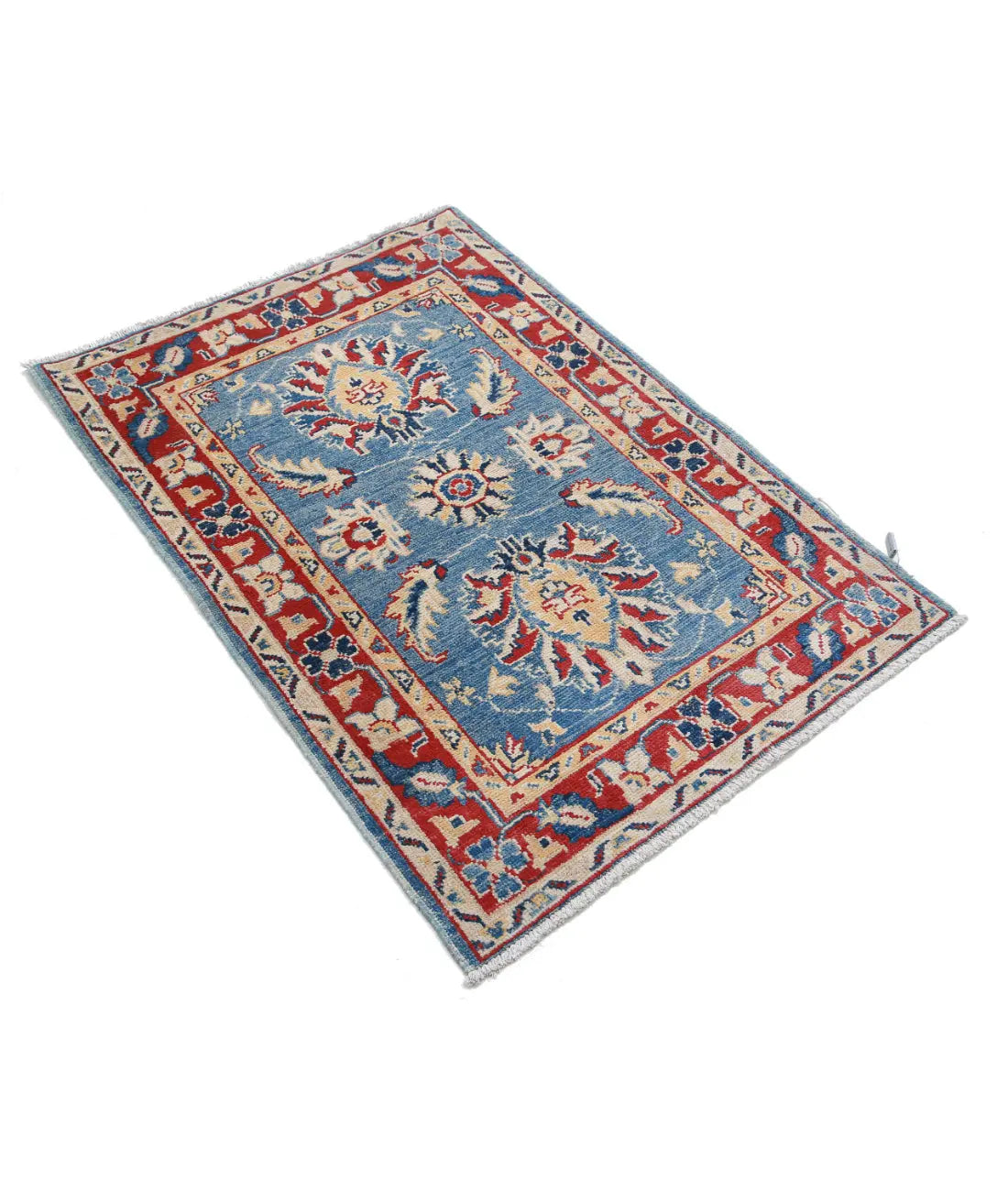 Hand Knotted Tribal Kazak Wool Rug - 2'7'' x 3'10''