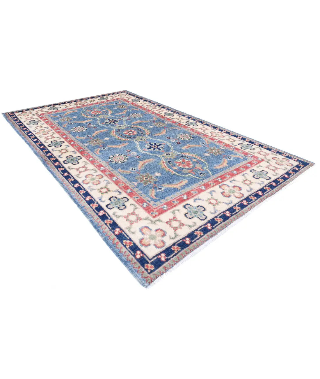 Hand Knotted Tribal Kazak Wool Rug - 2'7'' x 4'1''