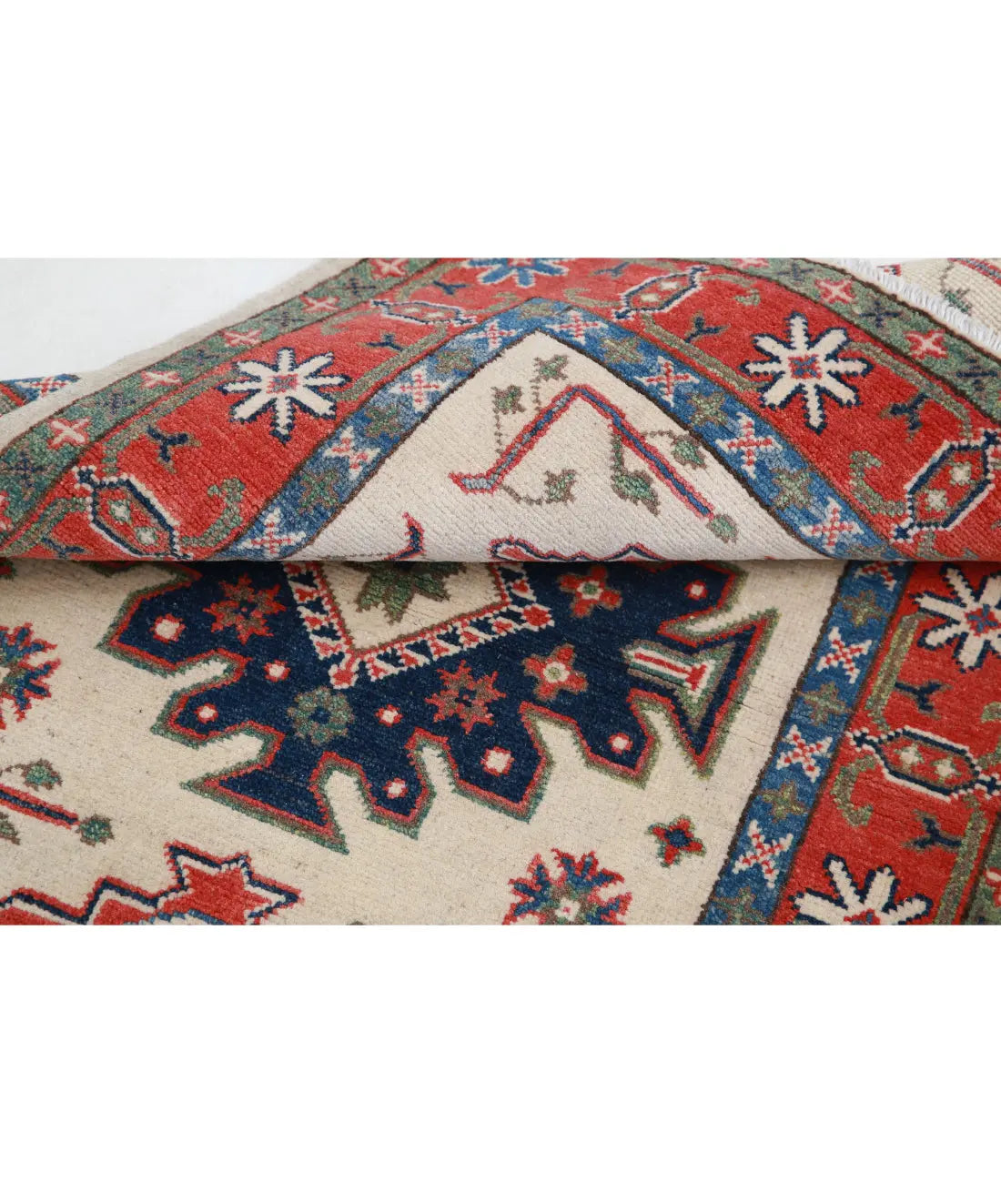 Hand Knotted Tribal Kazak Wool Rug - 2'8'' x 3'11''