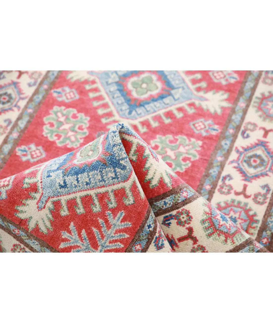 Hand Knotted Tribal Kazak Wool Rug - 2'8'' x 9'10''