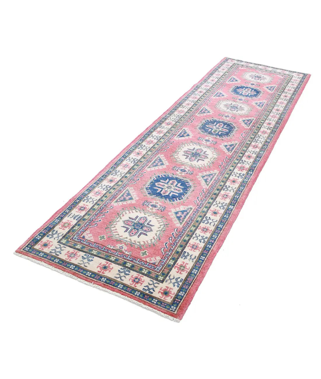 Hand Knotted Tribal Kazak Wool Rug - 2'8'' x 9'5''