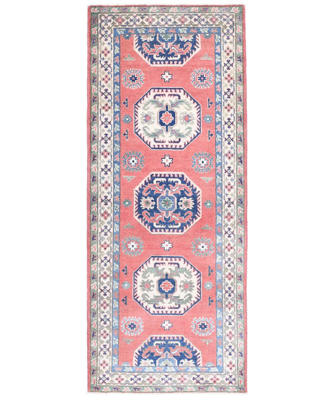 Hand Knotted Tribal Kazak Wool Rug - 2&#39;9&#39;&#39; x 7&#39;2&#39;&#39;