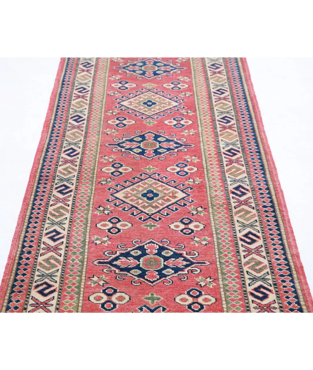 Hand Knotted Tribal Kazak Wool Rug - 2'9'' x 9'6''