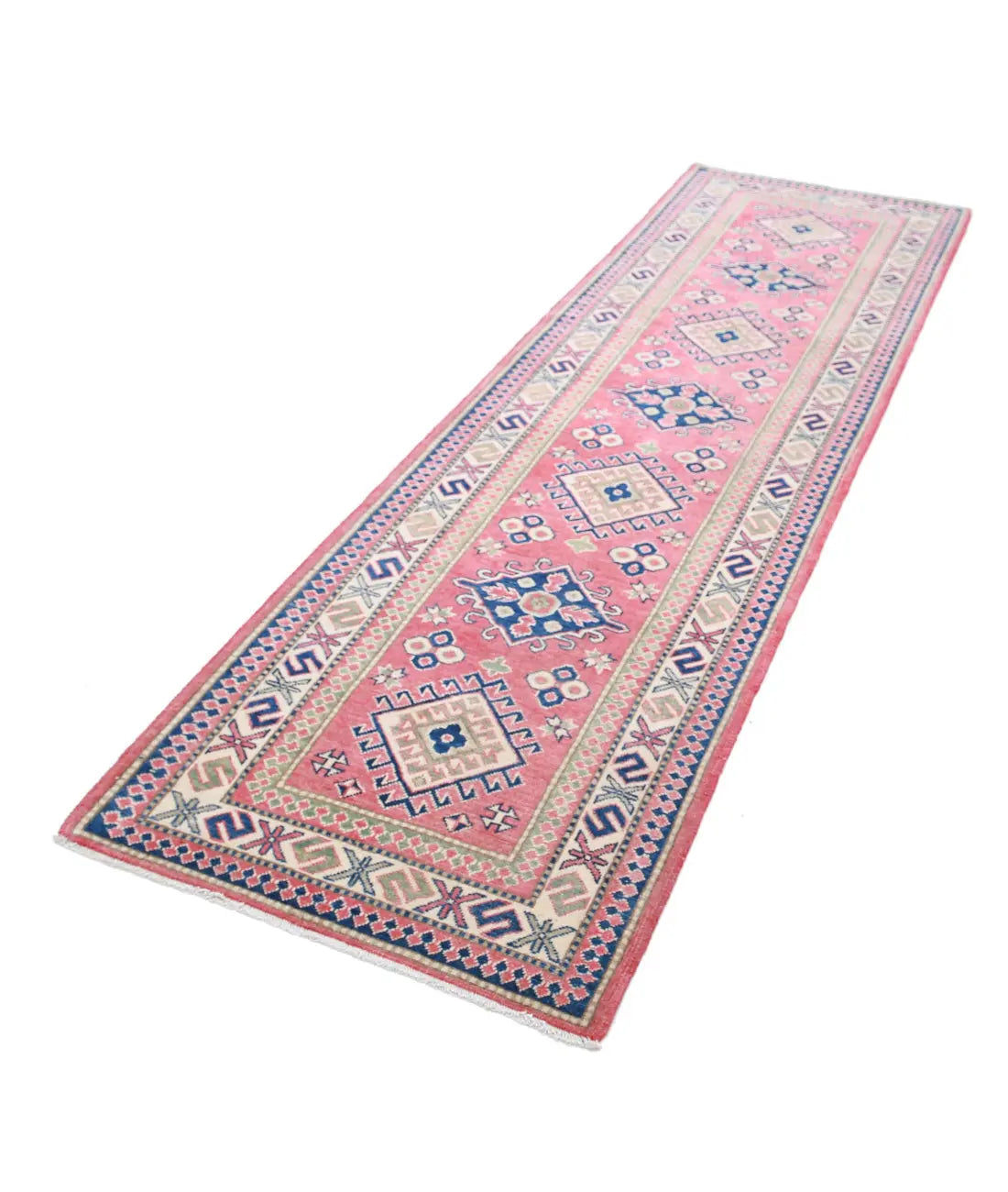 Hand Knotted Tribal Kazak Wool Rug - 2'9'' x 9'6''