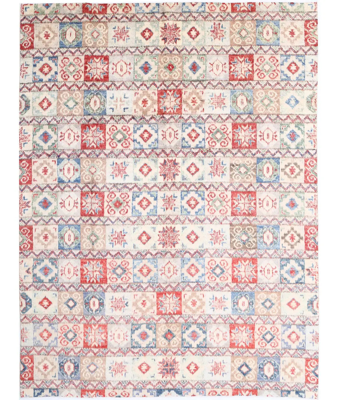 Hand Knotted Tribal Moroccan Wool Rug - 10&#39;8&#39;&#39; x 13&#39;10&#39;&#39;