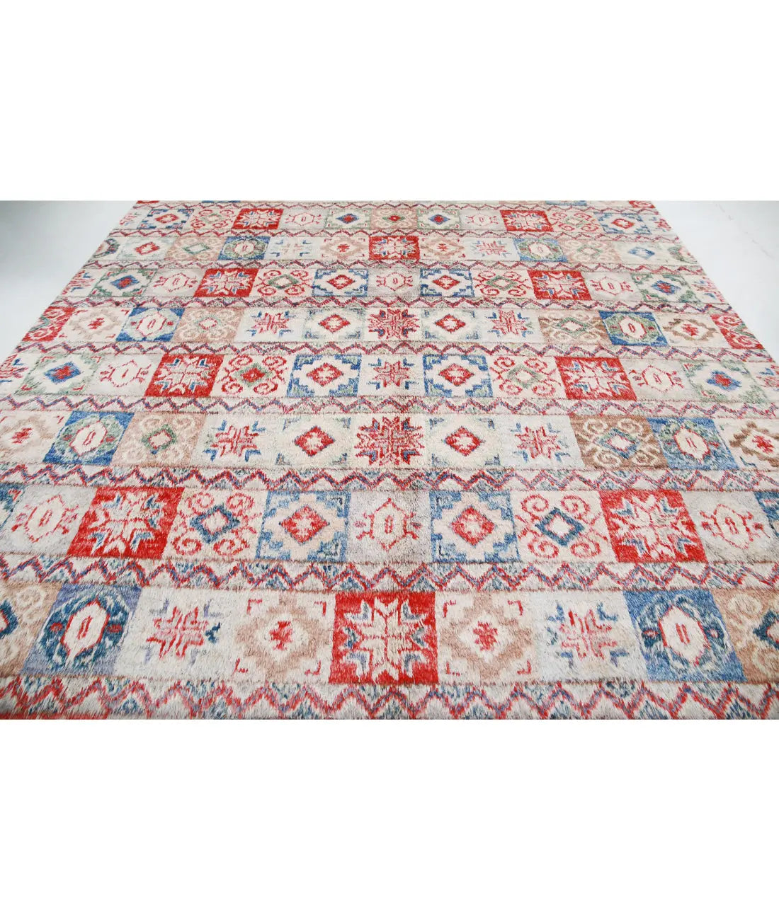 Hand Knotted Tribal Moroccan Wool Rug - 10'8'' x 13'10''