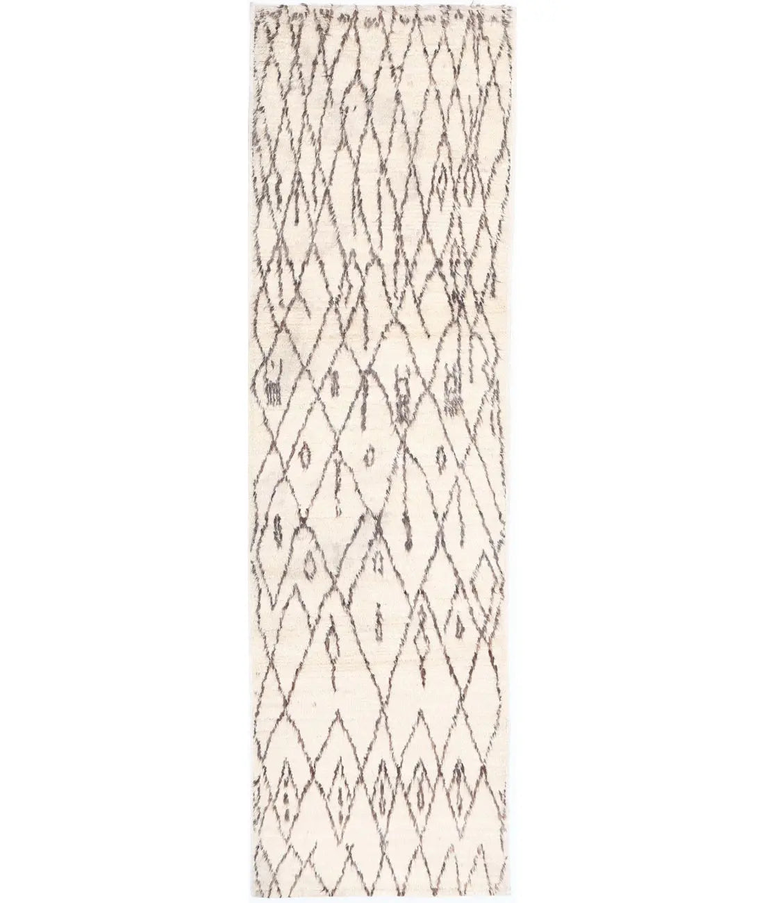 Tapis tribal marocain en laine noué à la main - 2&#39;7&#39;&#39; x 9&#39;7&#39;&#39;