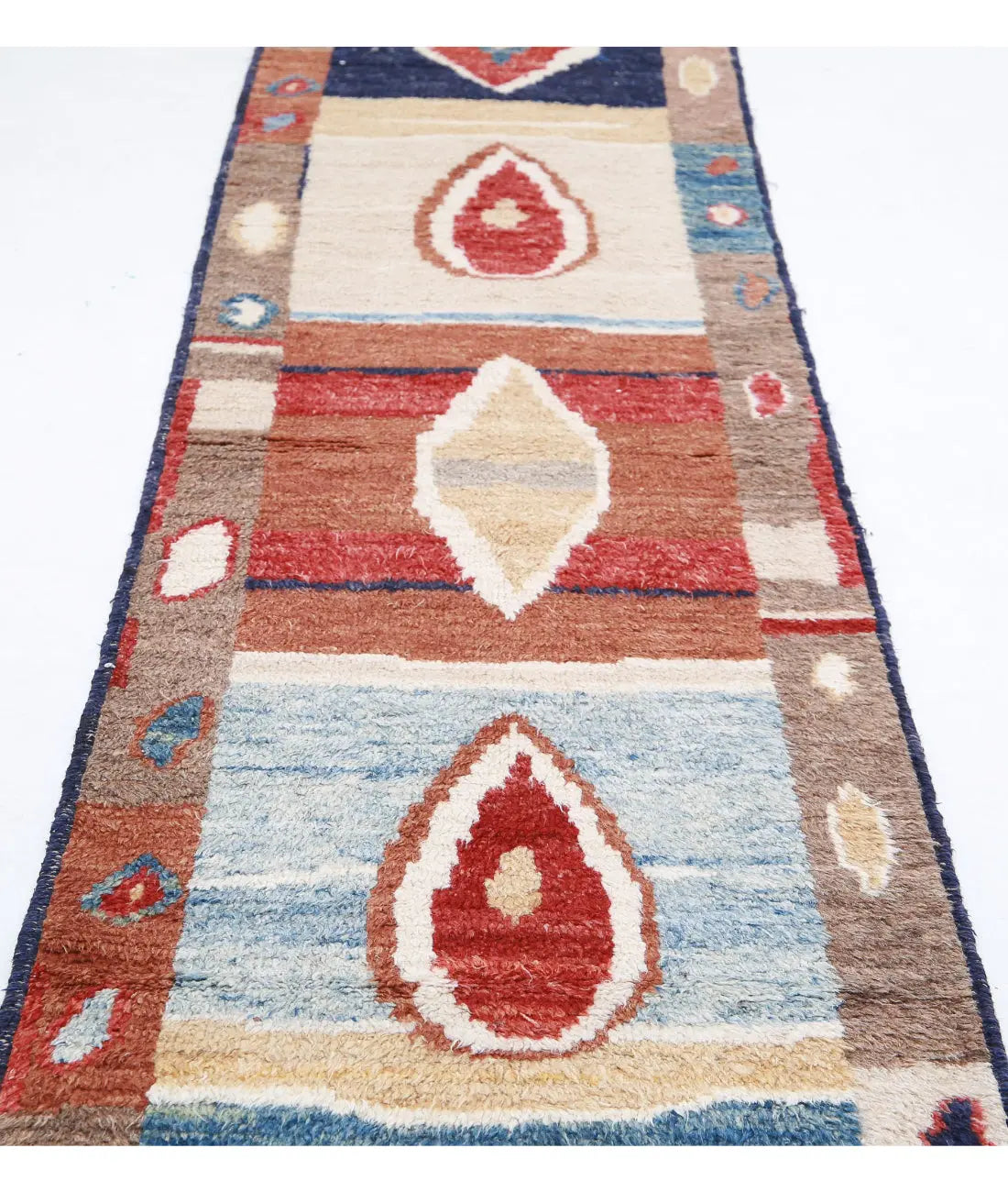 Hand Knotted Tribal Moroccan Wool Rug - 2'9'' x 13'10''