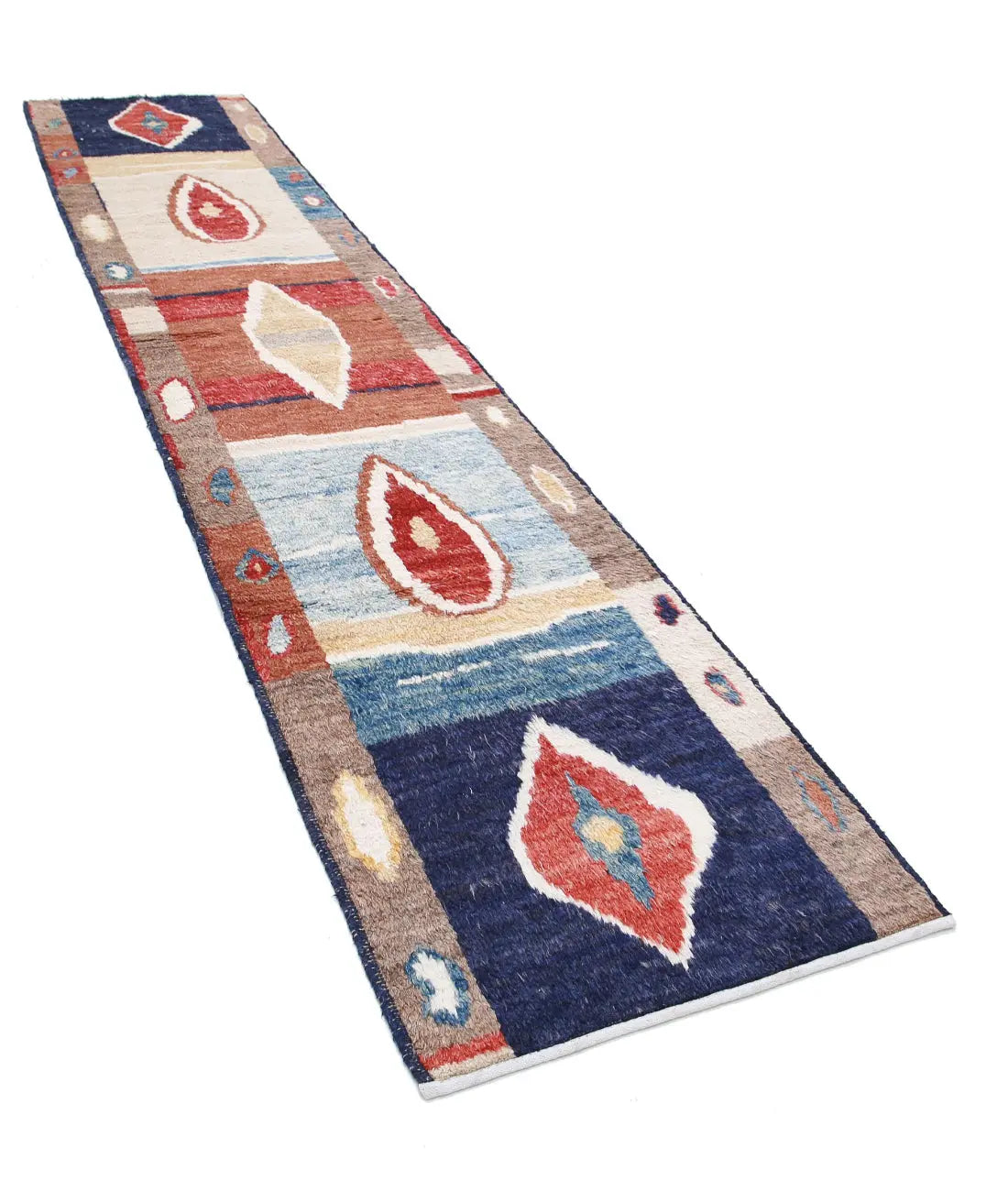 Hand Knotted Tribal Moroccan Wool Rug - 2'9'' x 13'10''