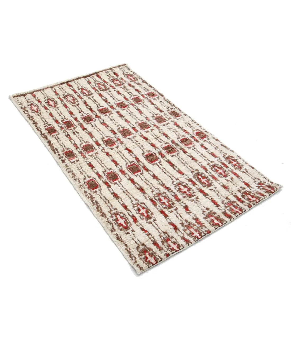 Tapis tribal marocain en laine noué à la main - 3'0'' x 4'2''