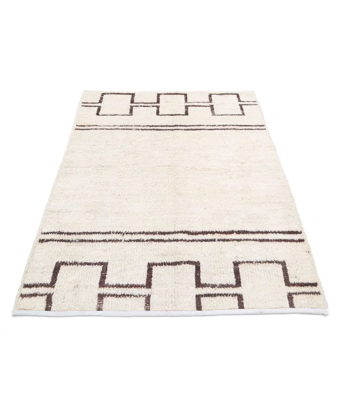 Tapis tribal marocain en laine noué à la main - 3'10'' x 5'8''