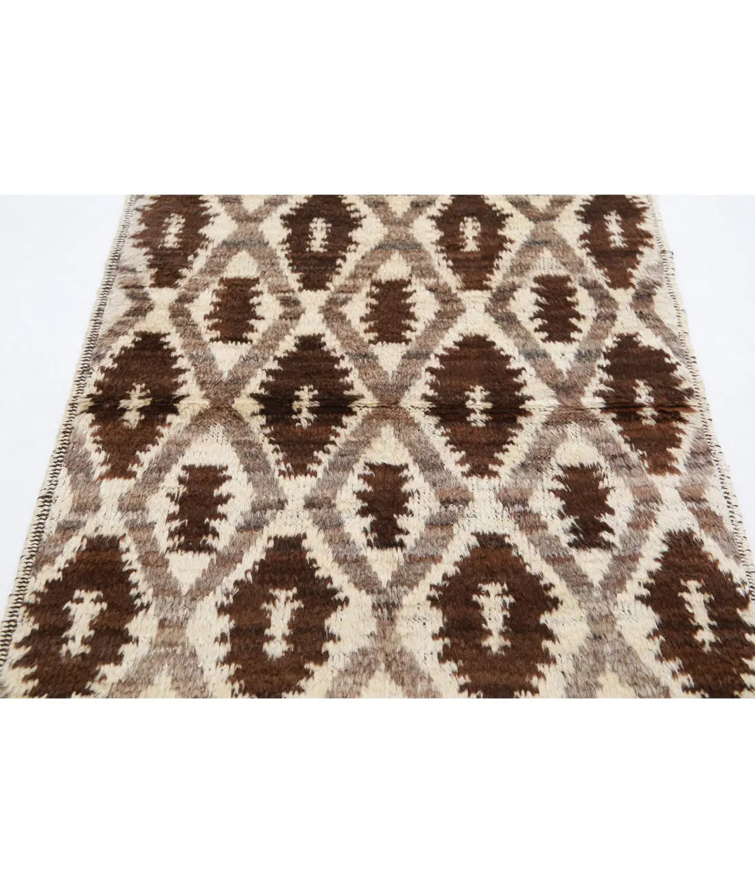 Tapis tribal marocain en laine noué à la main - 3'1'' x 4'11''