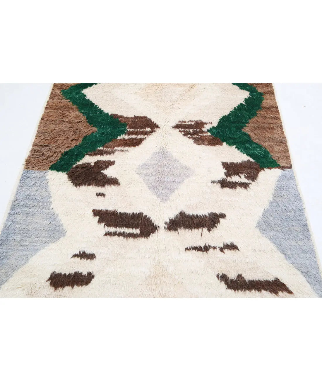 Tapis tribal marocain en laine noué à la main - 4'1'' x 6'0''