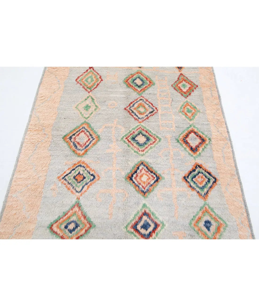 Tapis tribal marocain en laine noué à la main - 4'2'' x 5'9''