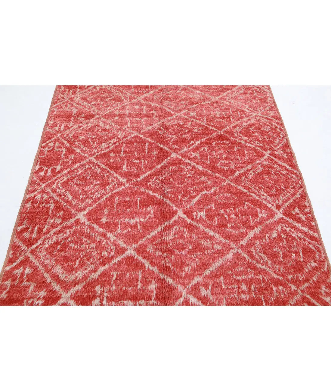 Tapis tribal marocain en laine noué à la main - 4'4'' x 5'9''