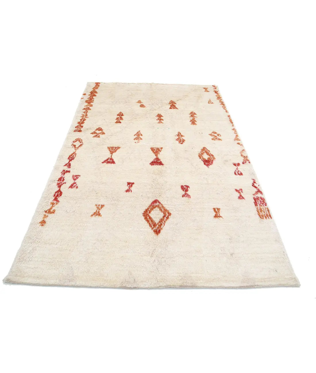 Tapis tribal marocain en laine noué à la main - 5'2'' x 7'10''