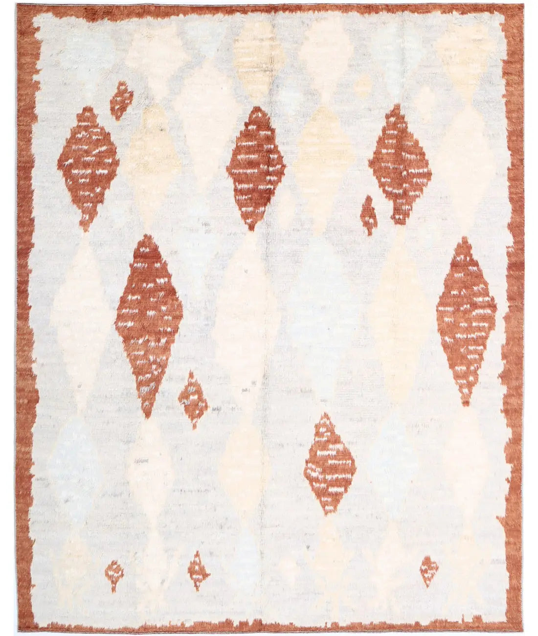 Hand Knotted Tribal Moroccan Wool Rug - 8&#39;2&#39;&#39; x 10&#39;0&#39;&#39;