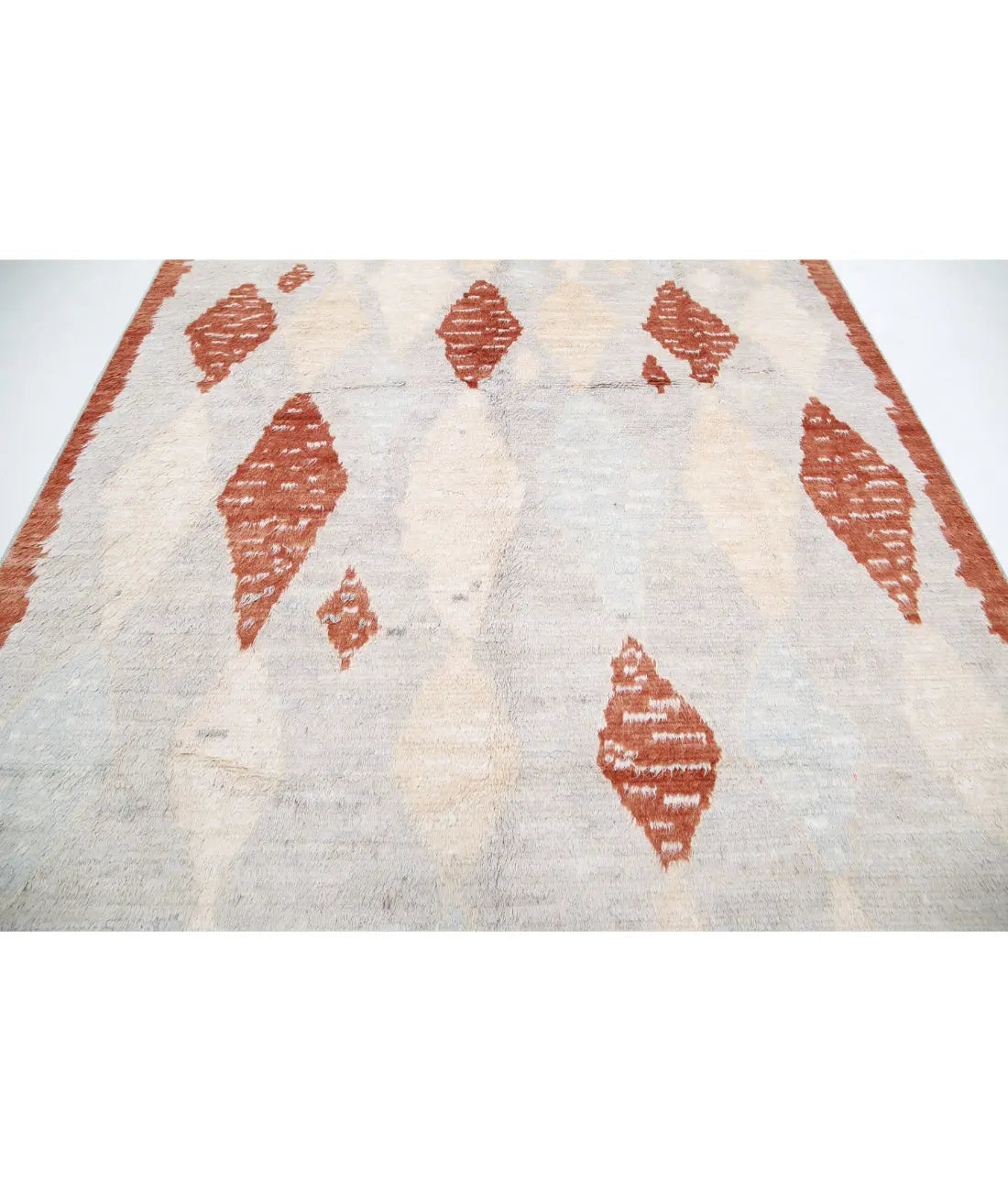 Hand Knotted Tribal Moroccan Wool Rug - 8'2'' x 10'0''