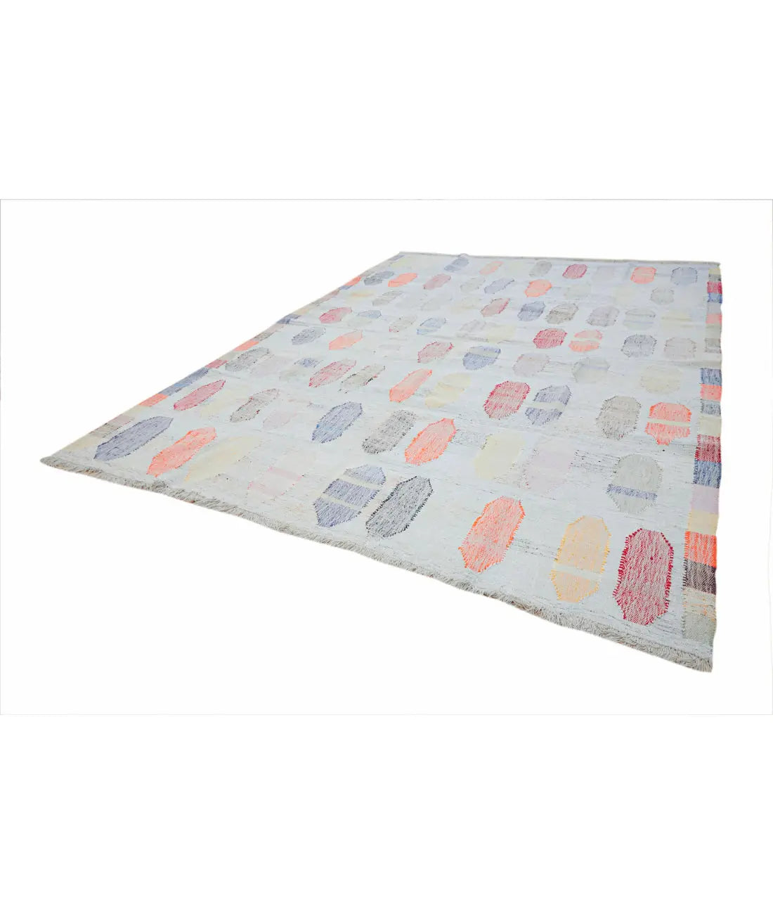 Hand Knotted Turkey Lily Cotton Kilim 10' x 13'5" Arteverk Arteverk Rugs