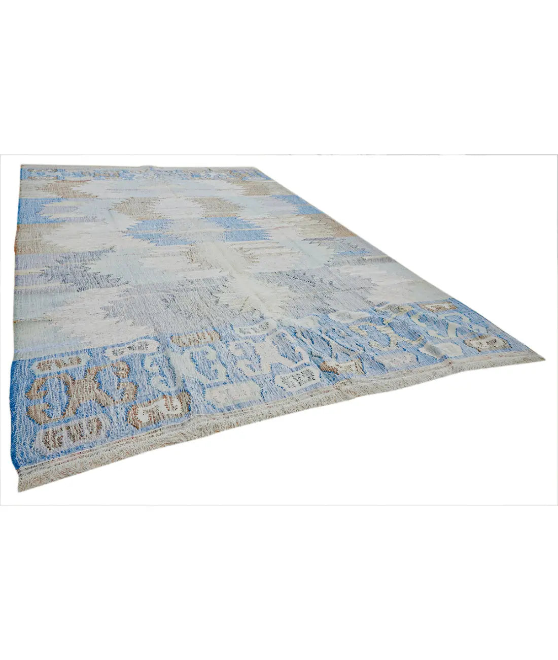 Hand Knotted Turkey Lily Cotton Kilim 10' x 14' Arteverk Arteverk Rugs