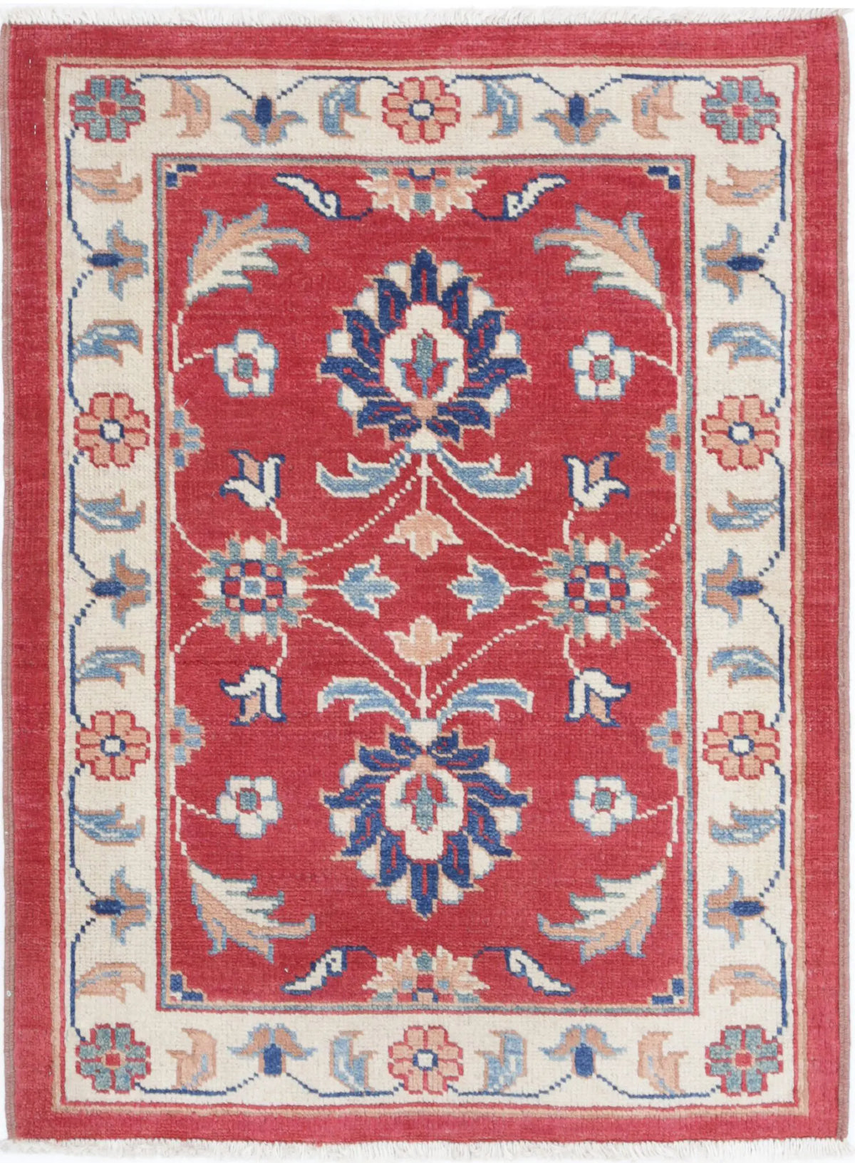 Hand Knotted Ziegler Farhan Gul Wool Rug - 2&#39;7&#39;&#39; x 3&#39;6&#39;&#39;