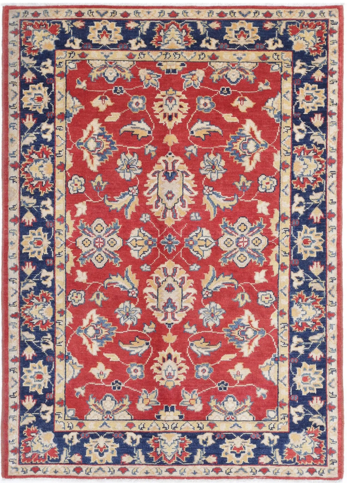 Hand Knotted Ziegler Farhan Gul Wool Rug - 4&#39;1&#39;&#39; x 5&#39;8&#39;&#39;