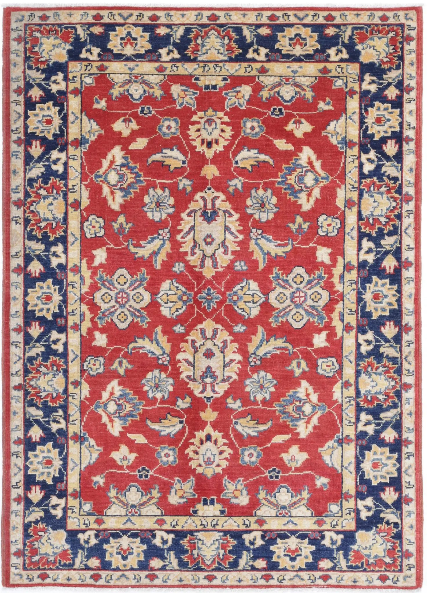 Hand Knotted Ziegler Farhan Gul Wool Rug - 4'1'' x 5'8''