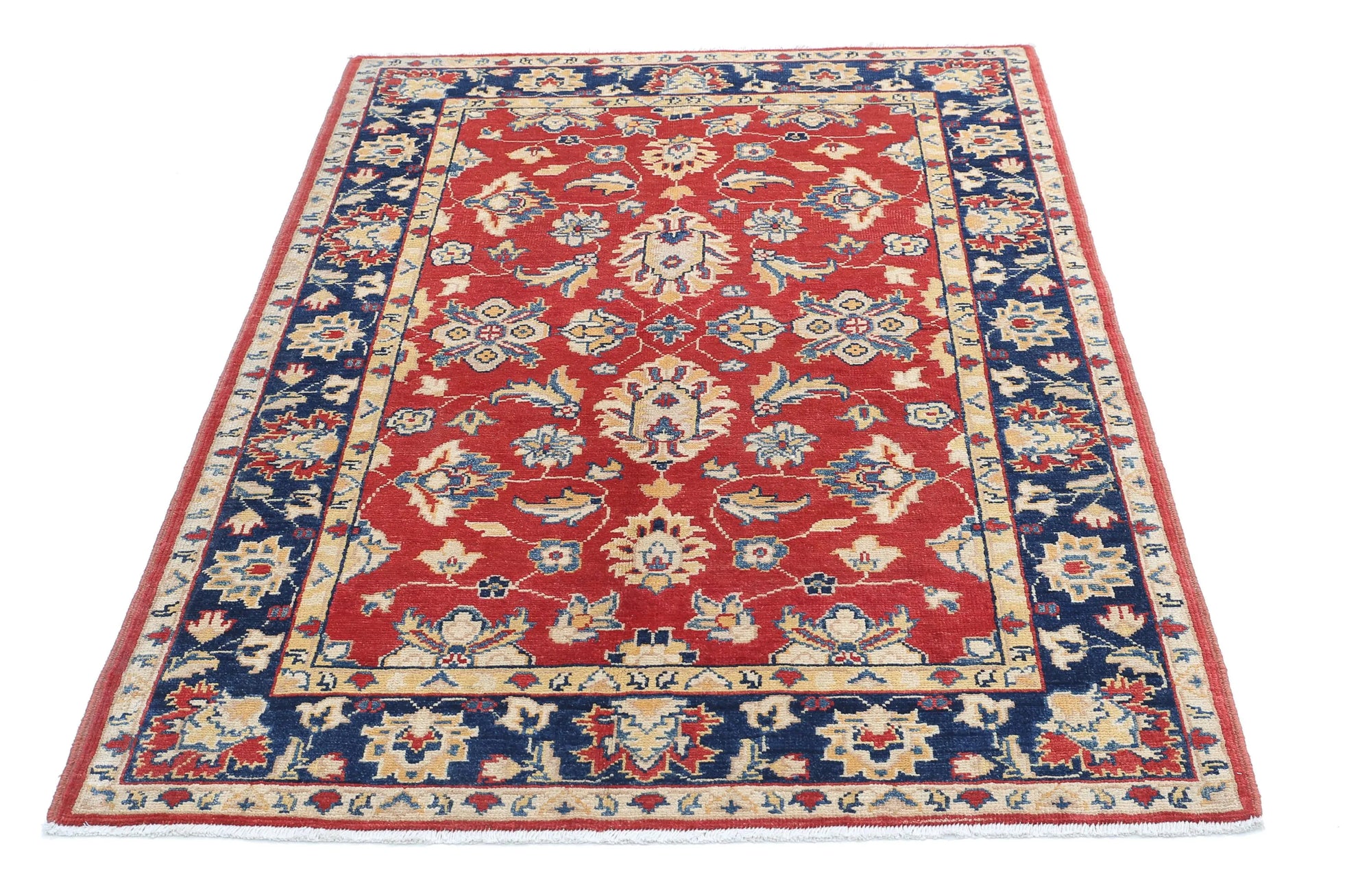 Hand Knotted Ziegler Farhan Gul Wool Rug - 4'1'' x 5'8''