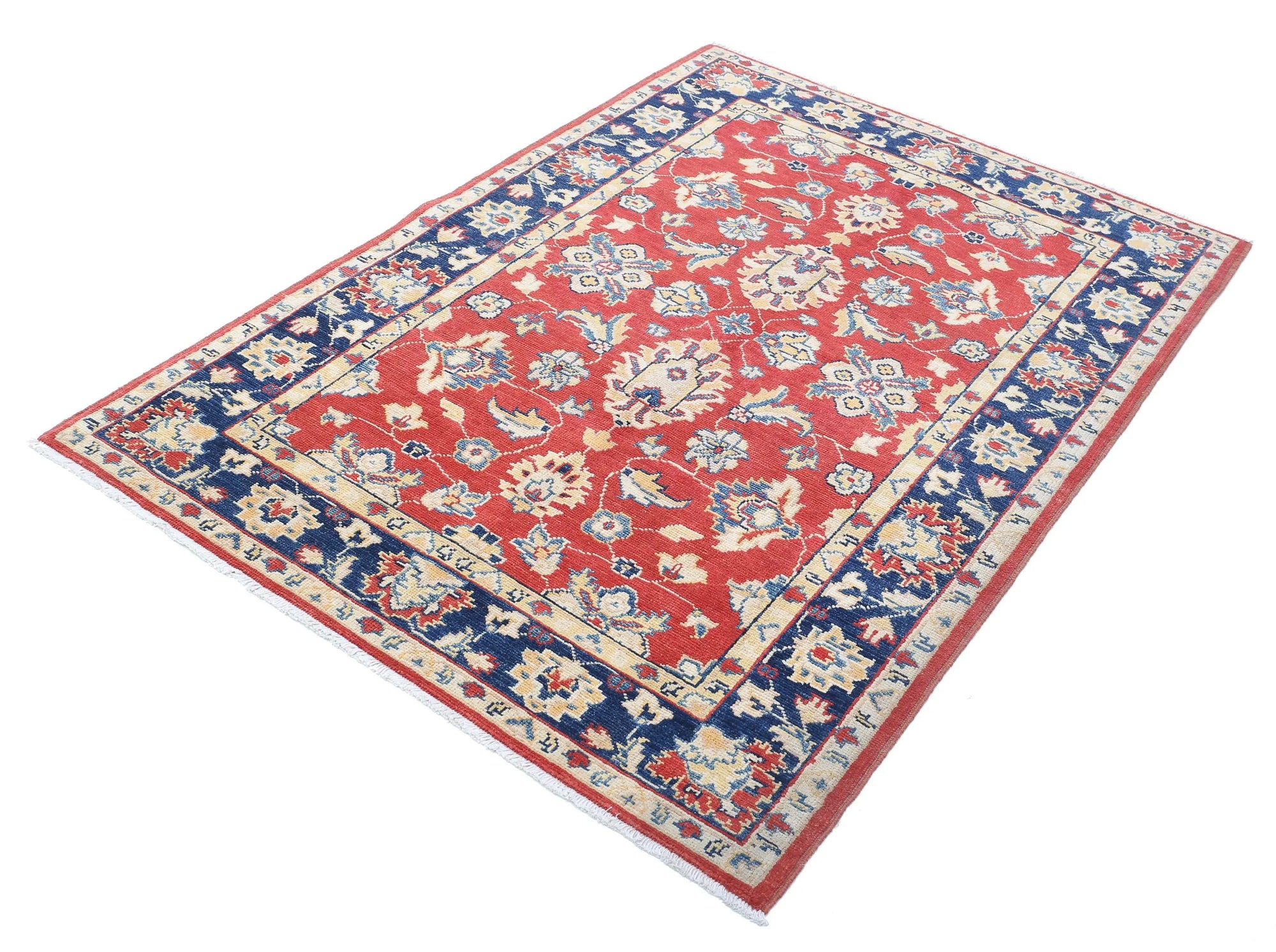 Hand Knotted Ziegler Farhan Gul Wool Rug - 4'1'' x 5'8''