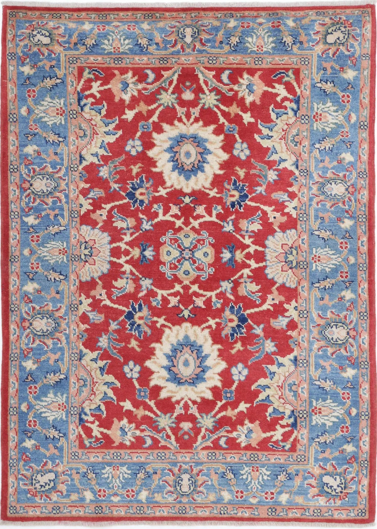 Hand Knotted Ziegler Farhan Gul Wool Rug - 4&#39;2&#39;&#39; x 5&#39;10&#39;&#39;