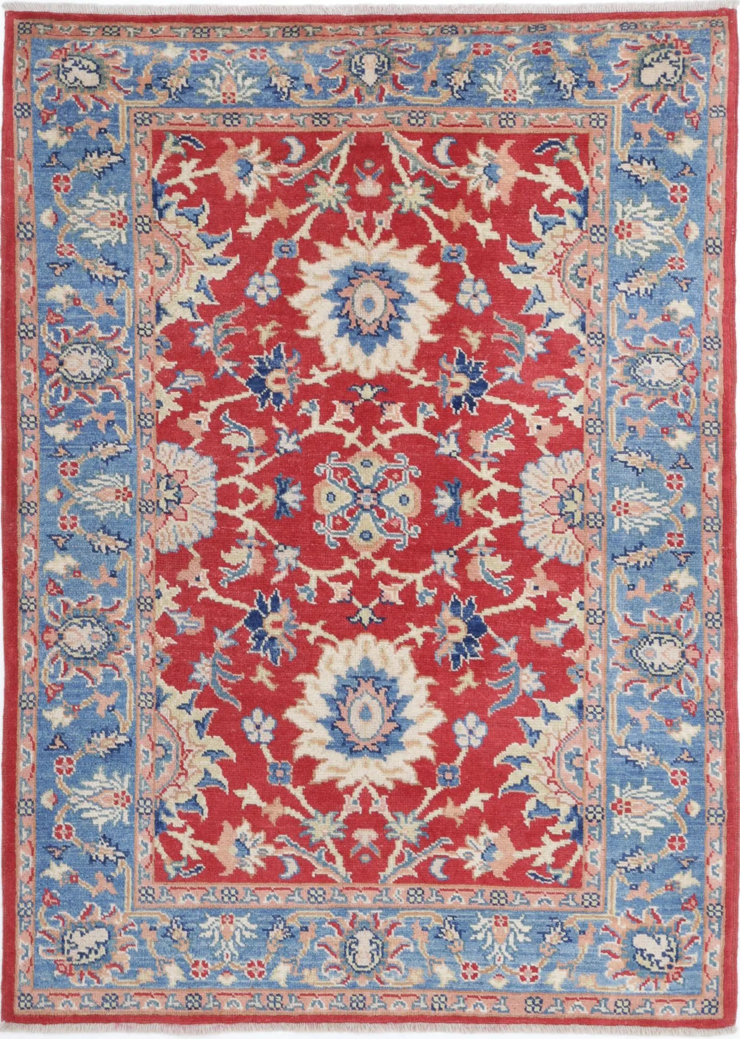 Hand Knotted Ziegler Farhan Gul Wool Rug - 4'2'' x 5'10''