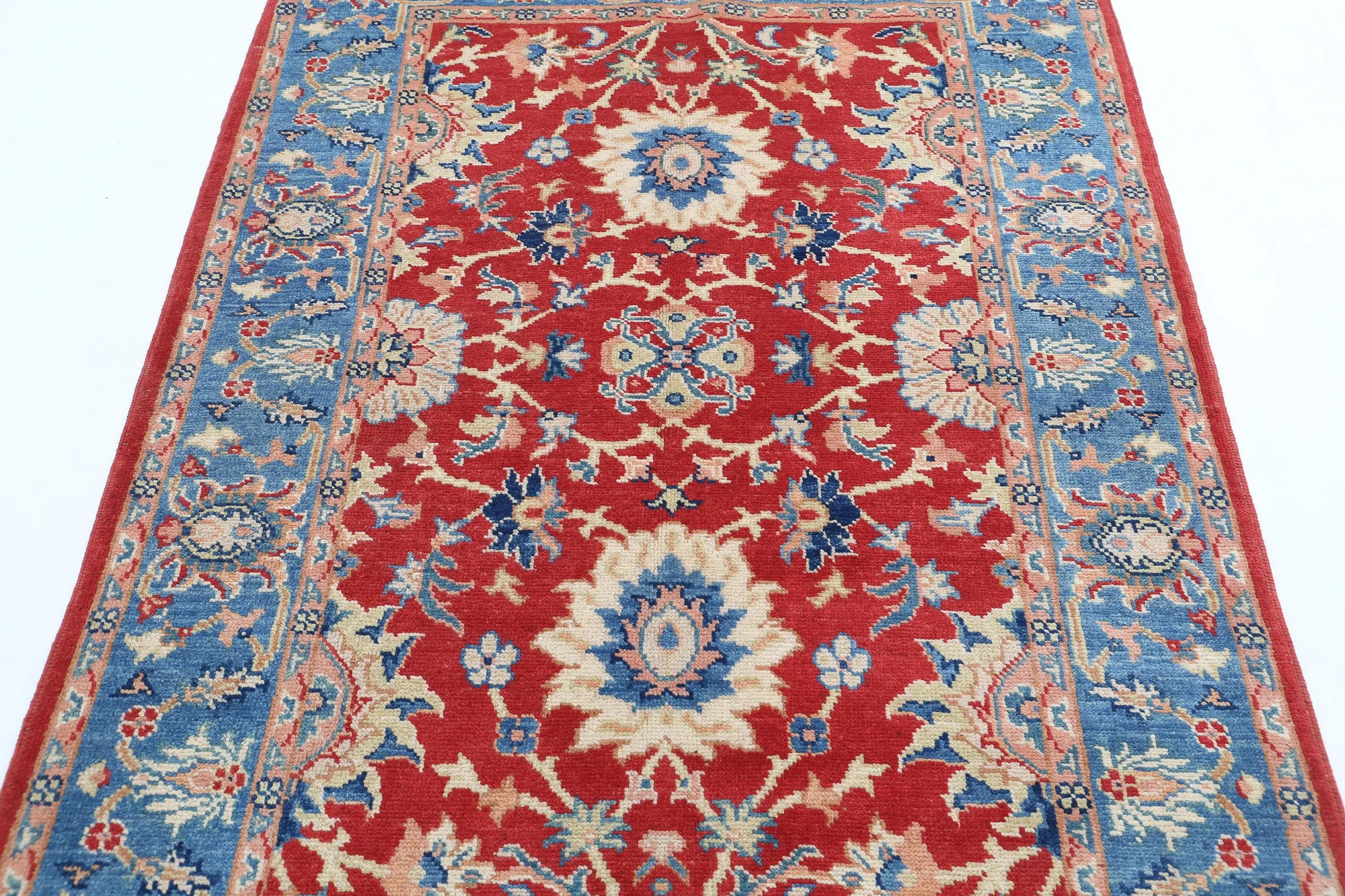 Hand Knotted Ziegler Farhan Gul Wool Rug - 4'2'' x 5'10''