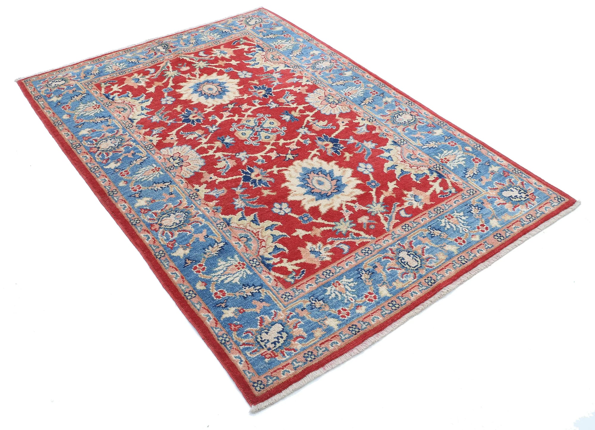 Hand Knotted Ziegler Farhan Gul Wool Rug - 4'2'' x 5'10''