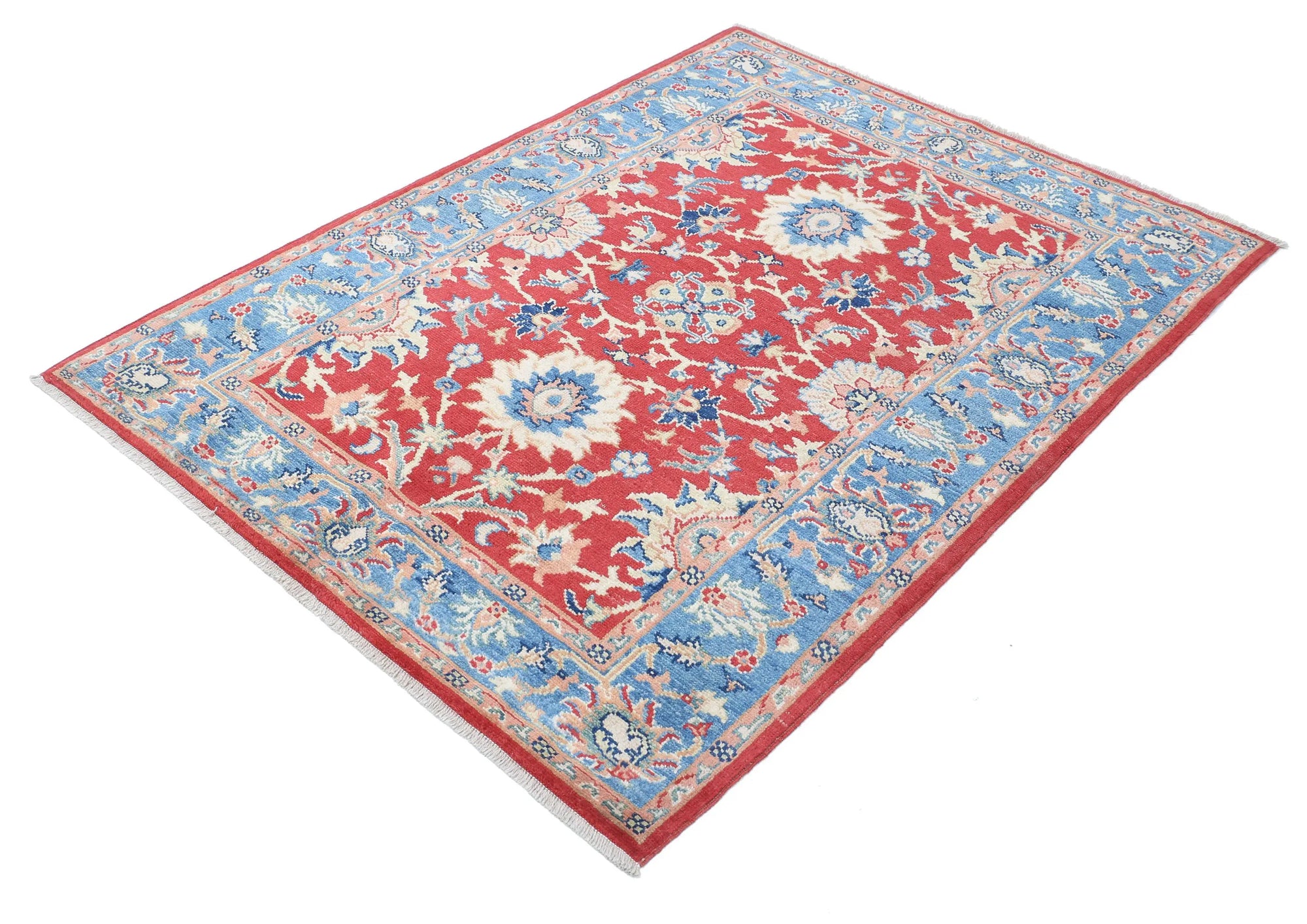 Hand Knotted Ziegler Farhan Gul Wool Rug - 4'2'' x 5'10''