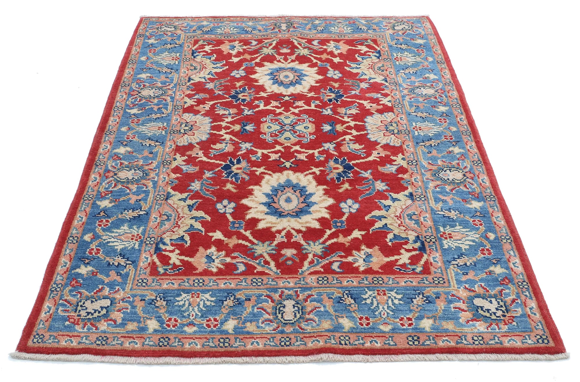 Hand Knotted Ziegler Farhan Gul Wool Rug - 4'2'' x 5'10''