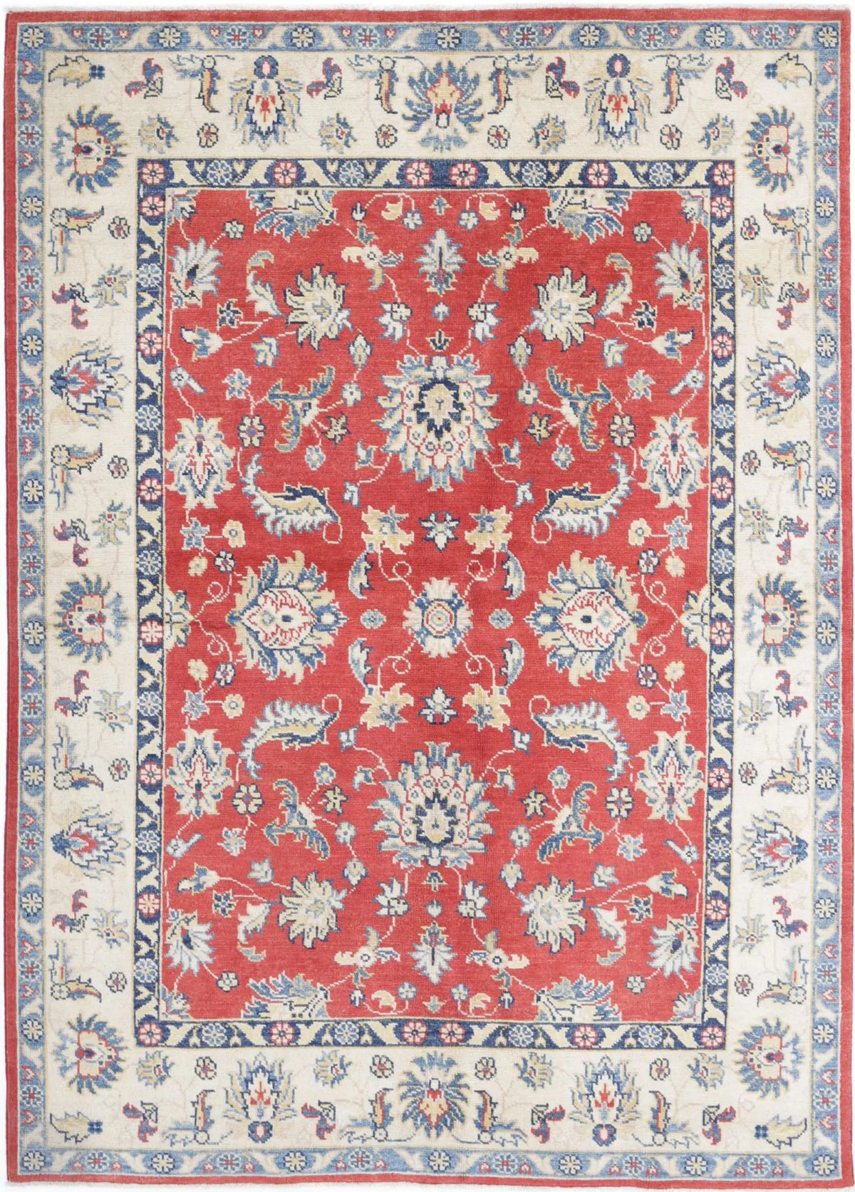 Hand Knotted Ziegler Farhan Gul Wool Rug - 4&#39;8&#39;&#39; x 6&#39;10&#39;&#39;