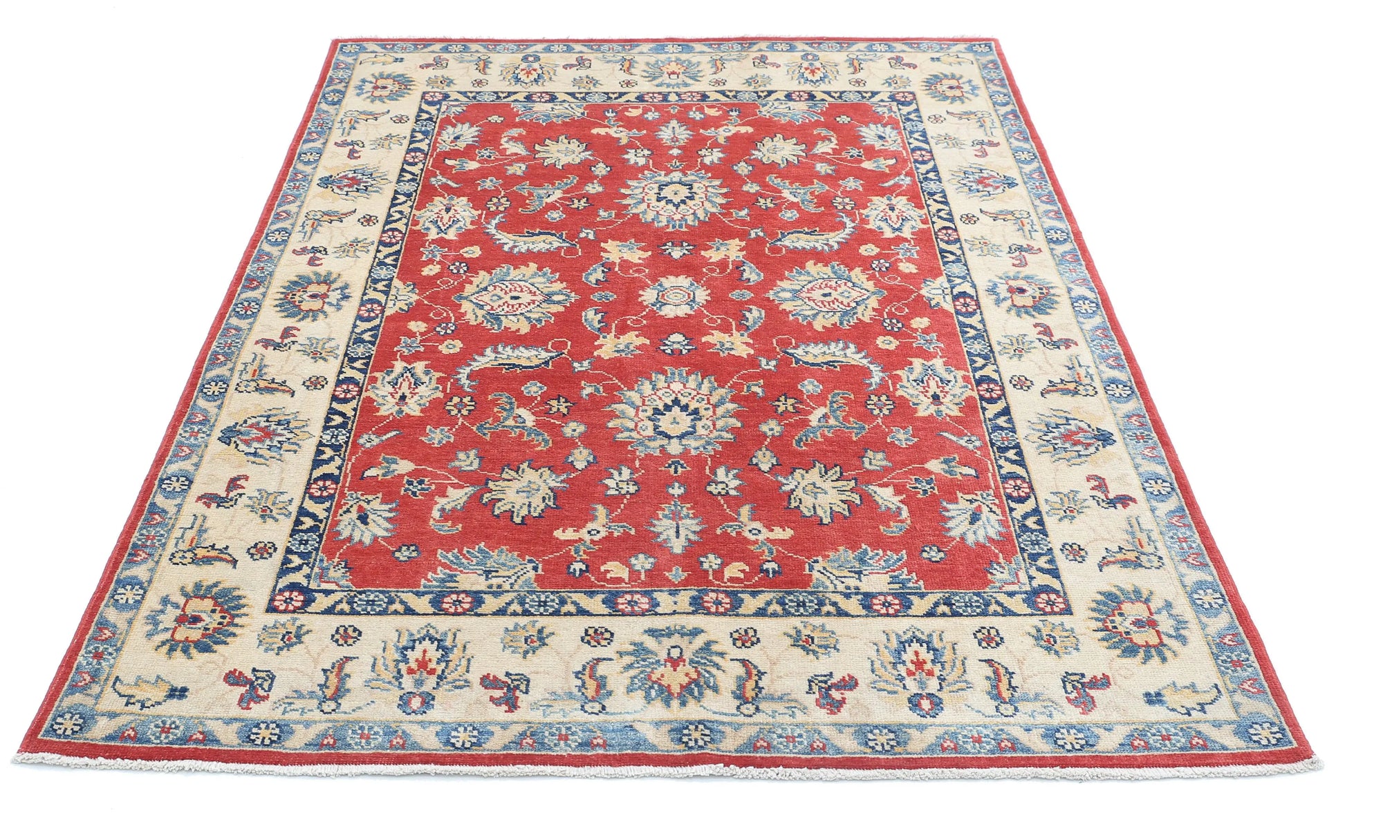 Hand Knotted Ziegler Farhan Gul Wool Rug - 4'8'' x 6'10''