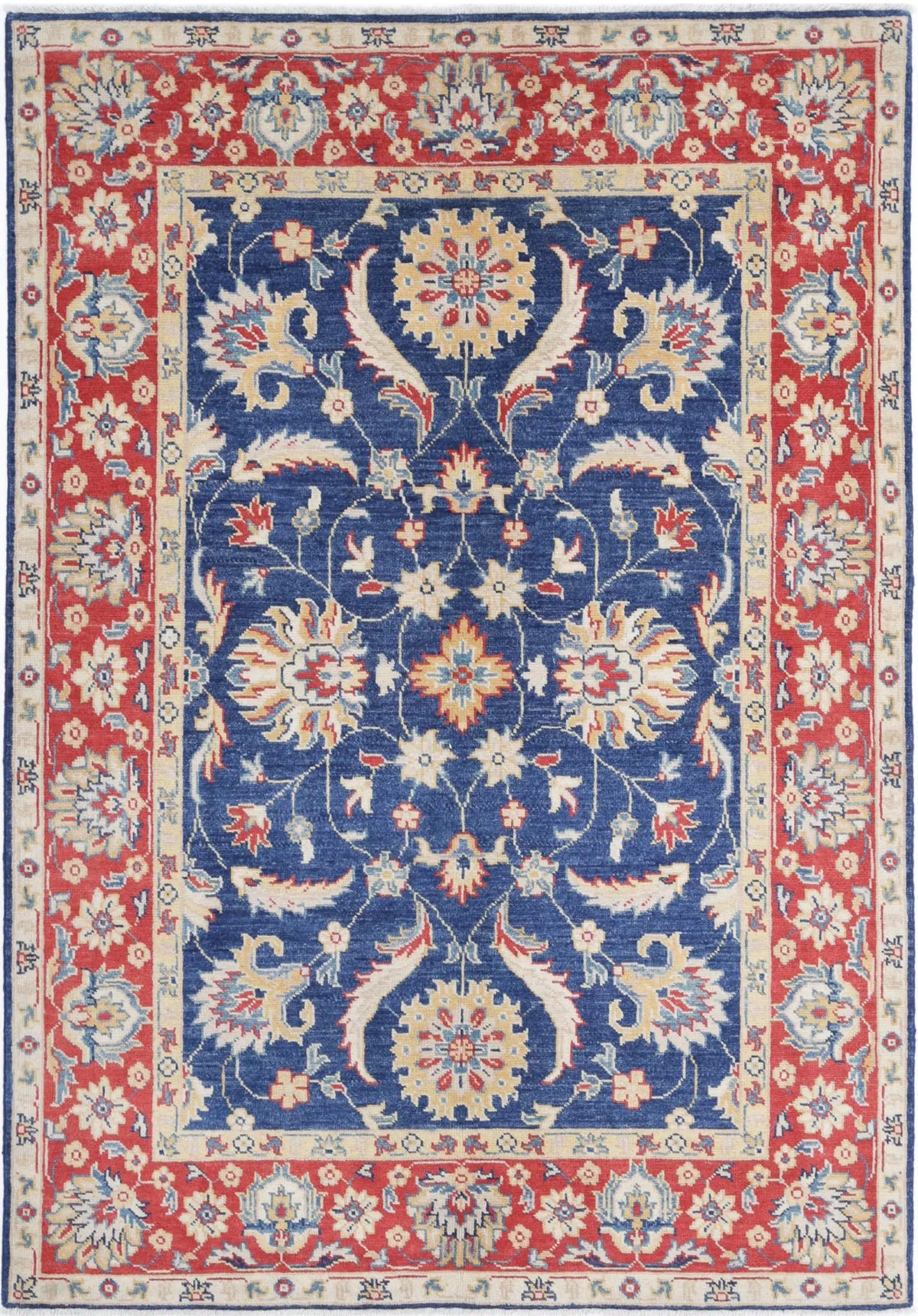 Tapis en laine Ziegler Farhan Gul noué à la main - 4&#39;8&#39;&#39; x 6&#39;9&#39;&#39;